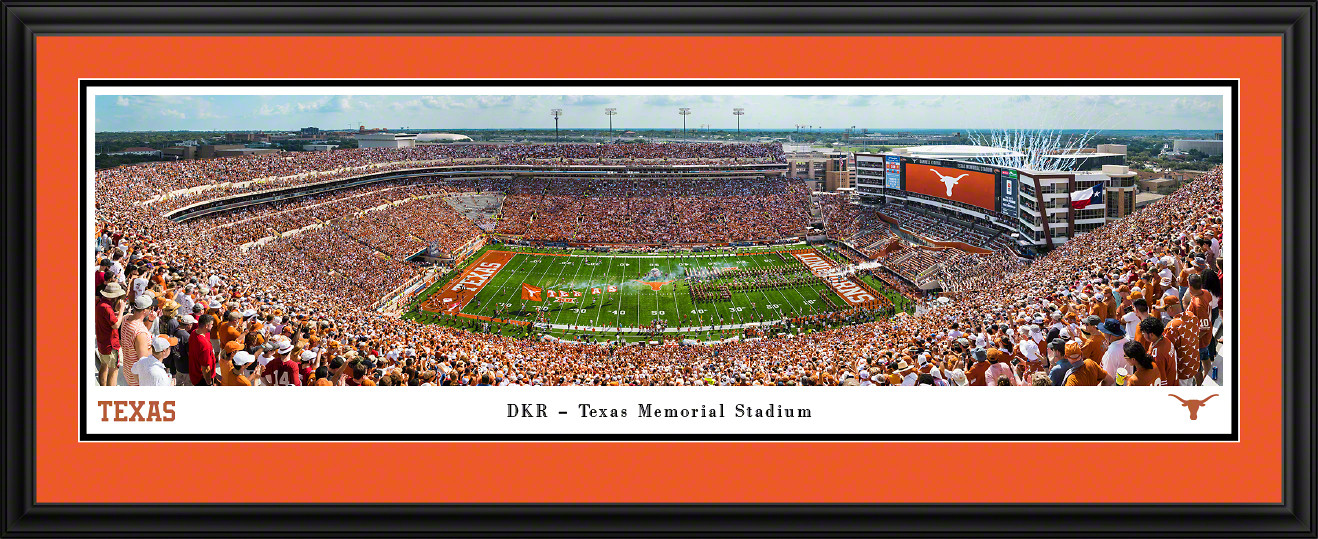 Texas Longhorns Football Panoramic Picture - DKR Texas Memorial Stadium Fan Cave Decor