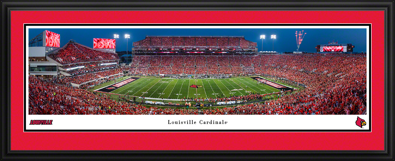 Louisville Cardinals Football Panoramic Picture - Cardinal Stadium Fan Cave Decor