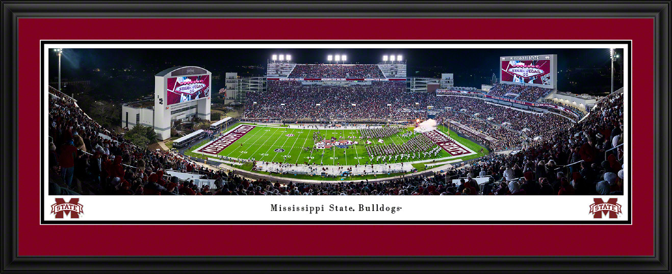 Mississippi State Bulldogs Football Panoramic Picture - Davis Wade Stadium Fan Cave Decor