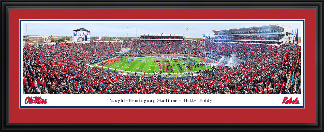 Ole Miss Rebels Football Fan Cave Decor - Vaught-Hemingway Stadium Panoramic Picture