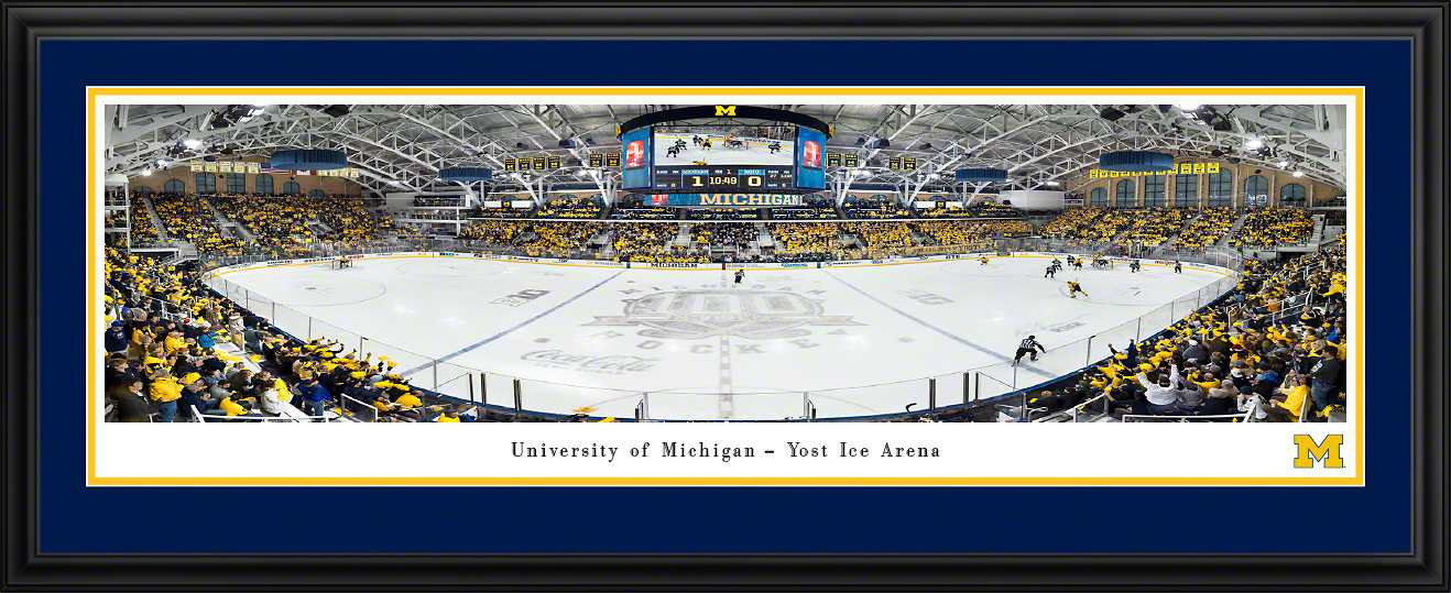 Michigan Wolverines Hockey Panoramic Picture - Yost Ice Arena Fan Cave Decor