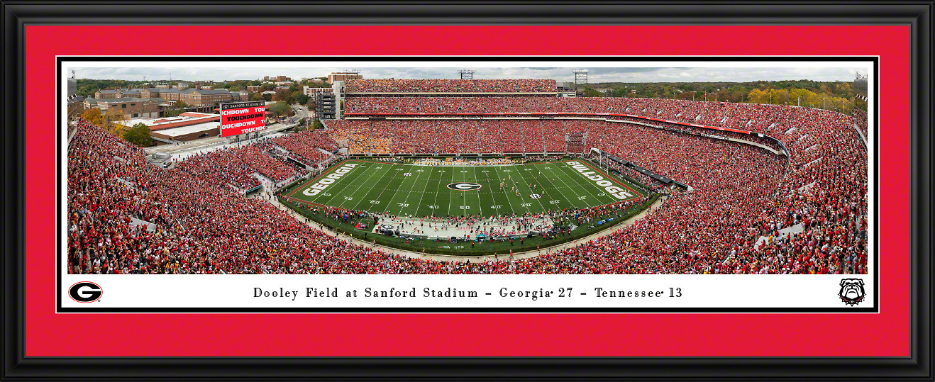 Georgia Bulldogs Football Panoramic Picture - Sanford Stadium Fan Cave Decor