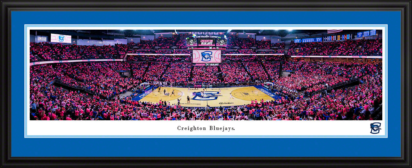 Creighton Bluejays Basketball Panoramic Picture - CHI Health Center Fan Cave Decor