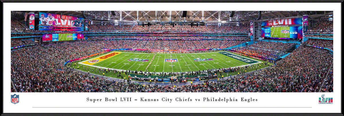 2023 Super Bowl LVII Kickoff Panoramic Picture - Kansas City Chiefs vs. Philadelphia Eagles