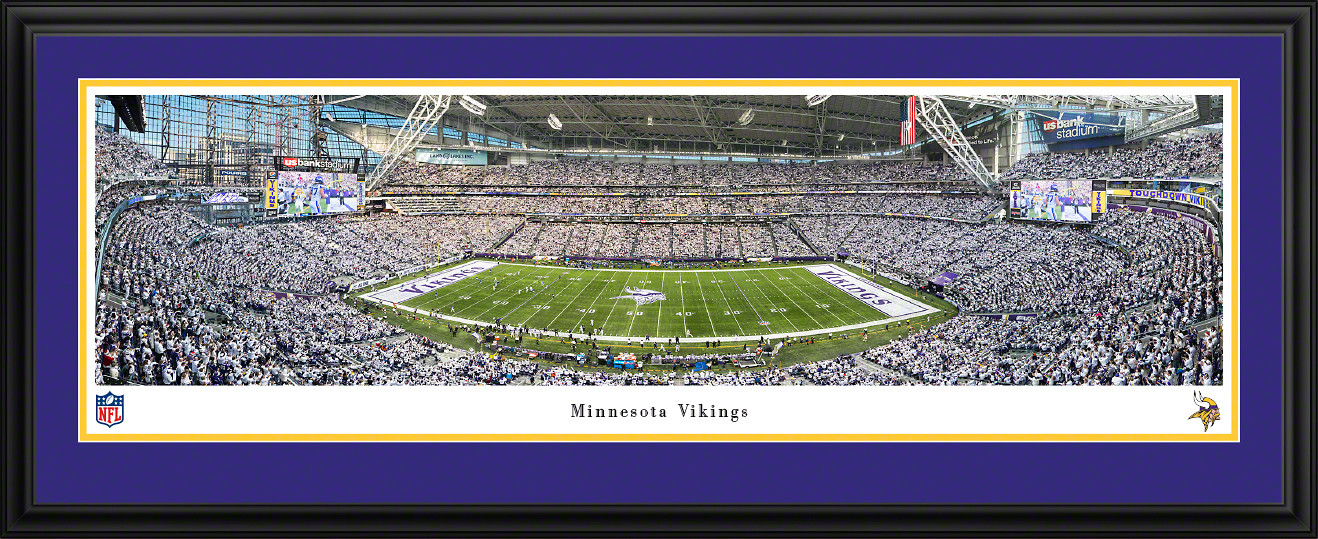 Minnesota Vikings White Out Game Panoramic Picture - NFL Fan Cave Decor