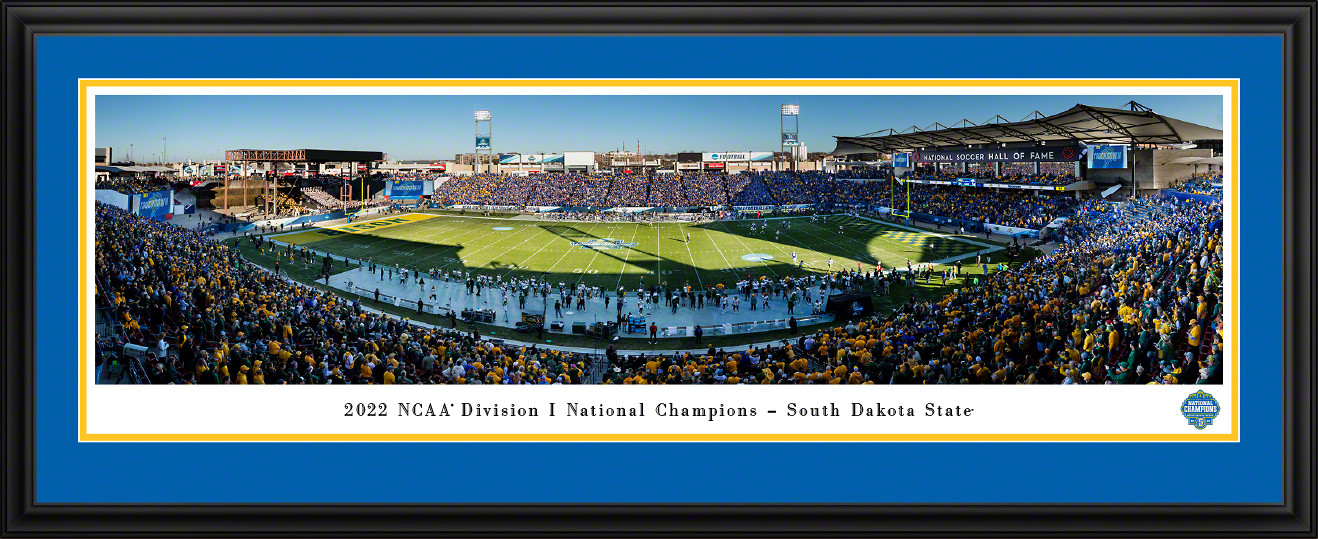 2023 NCAA Division I Football Champions Panorama - Jackrabbits Touchdown - South Dakota State Fan Cave Decor
