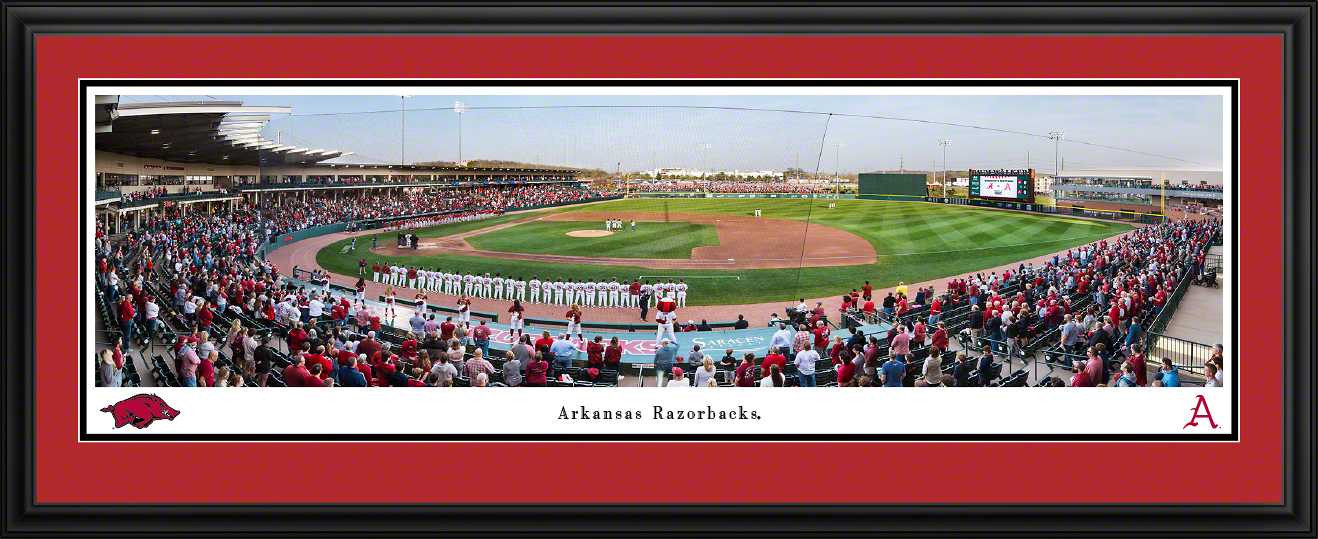 Arkansas Razorbacks Baseball Panoramic Picture - Baum-Walker Stadium at George Cole Field Fan Cave Decor