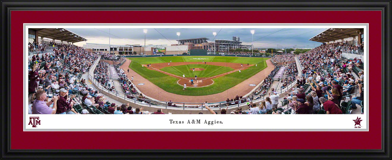 Texas A&M Aggies Baseball Panoramic Picture - Olsen Field at Blue Bell Park Fan Cave Decor