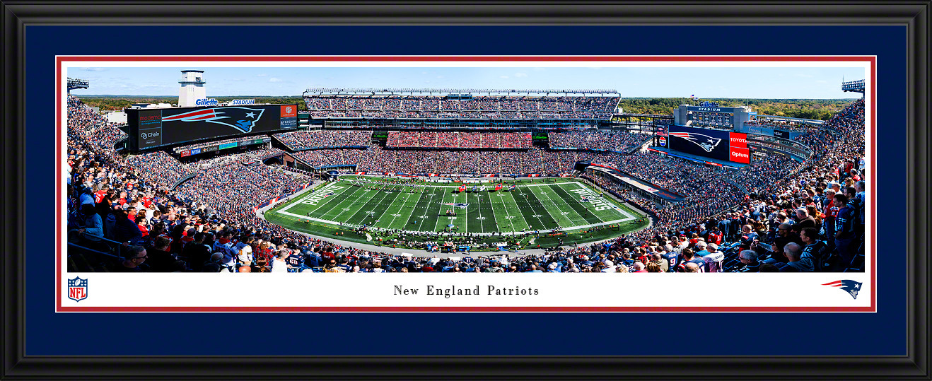 New England Patriots Panoramic Picture - Gillette Stadium NFL Fan Cave Decor