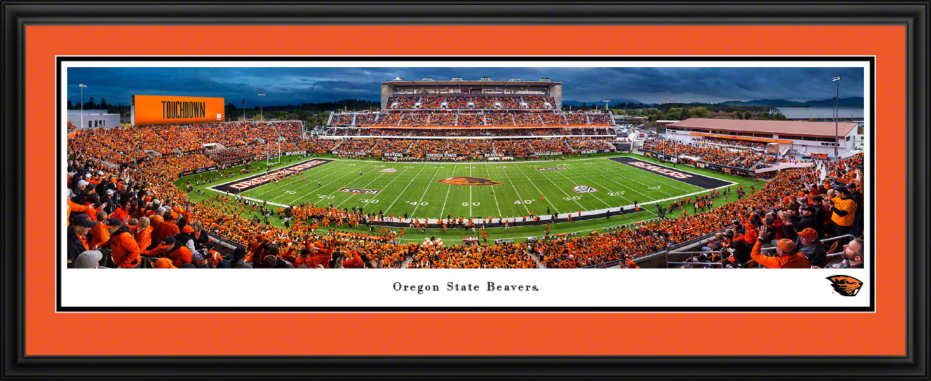 Oregon State Beavers Football Panoramic Picture - Reser Stadium Fan Cave Decor