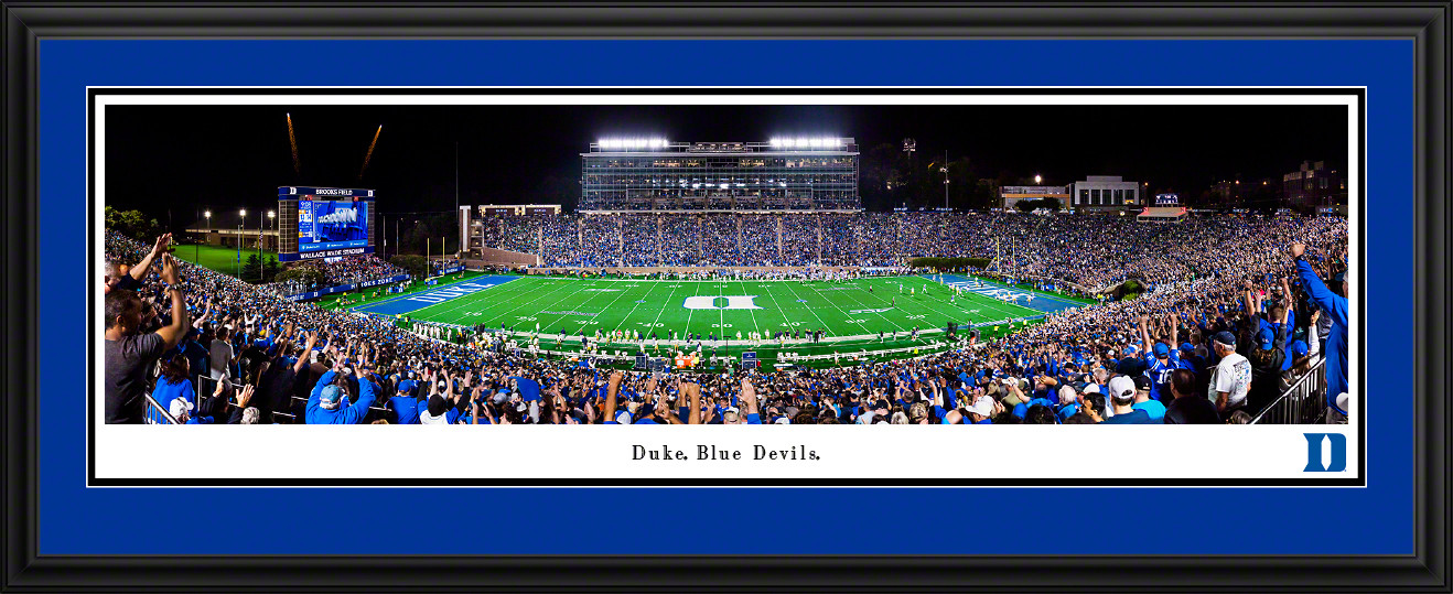 Duke Blue Devils Football Panoramic Picture - Wallace Wade Stadium Fan Cave Decor