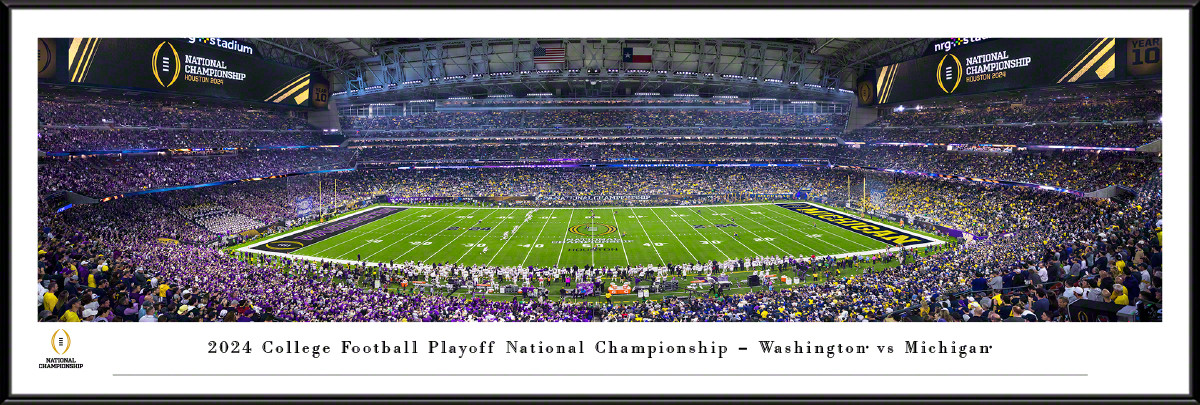 2023-2024 Season College Football Playoff National Championship Kickoff Panoramic Picture - Michigan Wolverines vs. Washington Huskies