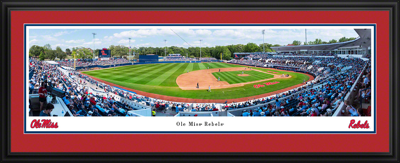 Ole Miss Rebels Baseball Panoramic Fan Cave Decor - Oxford-University Stadium / Swayze Field Picture