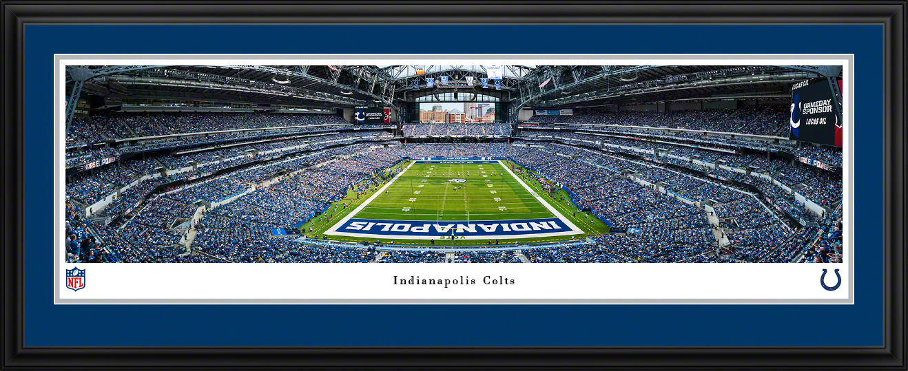 Indianapolis Colts End Zone Panoramic Picture - Lucas Oil Stadium Fan Cave Decor