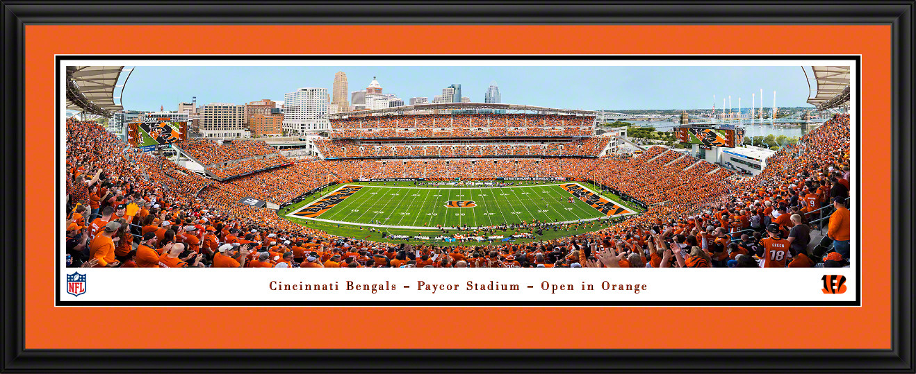 Cincinnati Bengals Orange Out Panoramic Picture - Paycor Stadium NFL Fan Cave Decor
