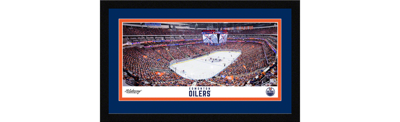 Edmonton Oilers Framed Panoramic Picture - Rogers Place NHL Fan Cave Decor
