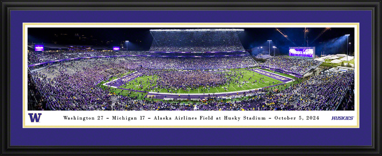 Washington Huskies Football Panoramic Picture - Husky Stadium Fan Cave Decor