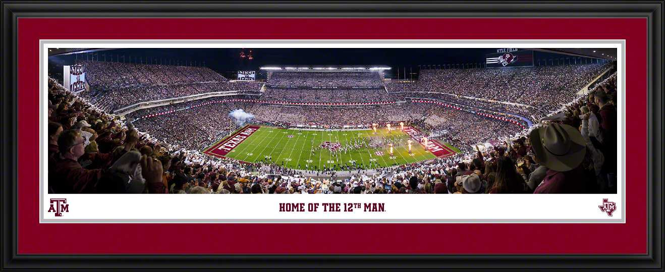 Texas A&M Aggies Football Panoramic Picture - Kyle Field Fan Cave Decor