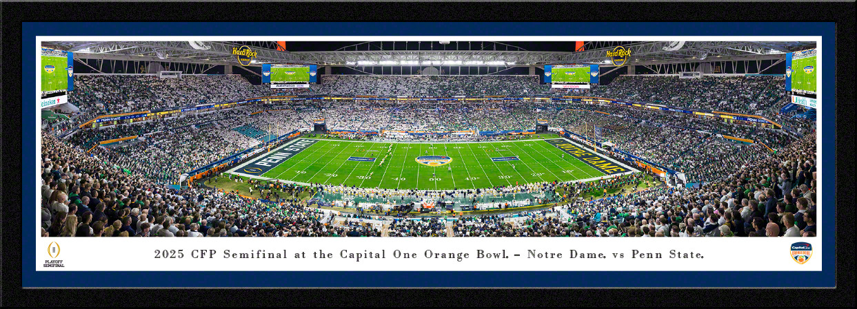 2025 Orange Bowl Panoramic Picture - Notre Dame vs. Penn State Fan Cave Decor