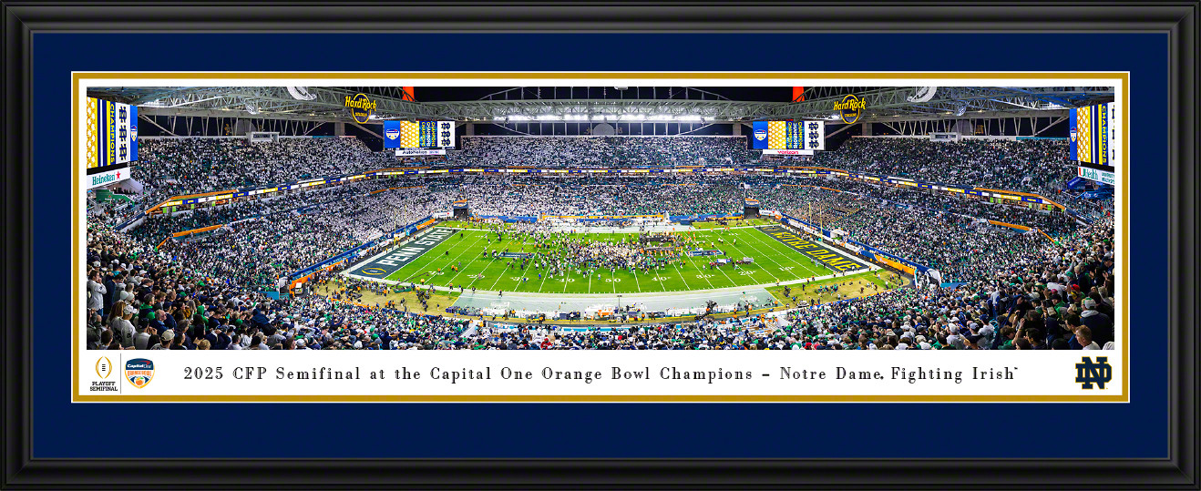 2025 Orange Bowl Champions Panoramic Picture - Notre Dame Fighting Irish Fan Cave Decor