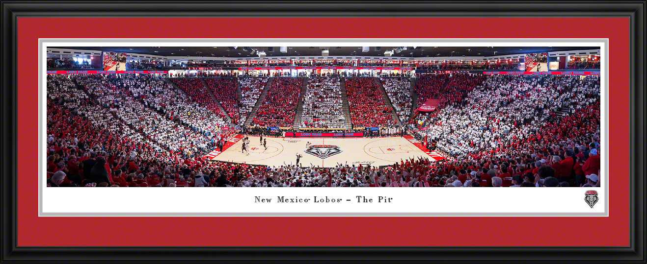 New Mexico Lobos Basketball Panoramic Picture - The Pit Fan Cave Decor