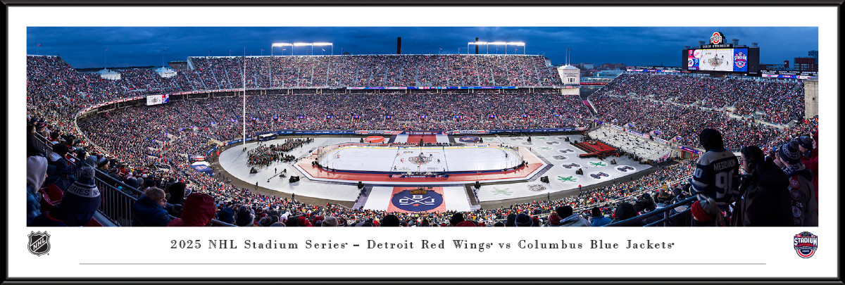 2025 NHL Stadium Series Panoramic Picture - Columbus Blue Jackets vs. Detroit Red Wings Fan Cave Decor