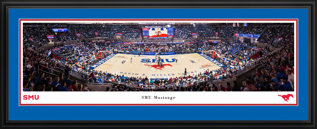 SMU Mustangs Basketball Panoramic Picture - Moody Coliseum Fan Cave Decor