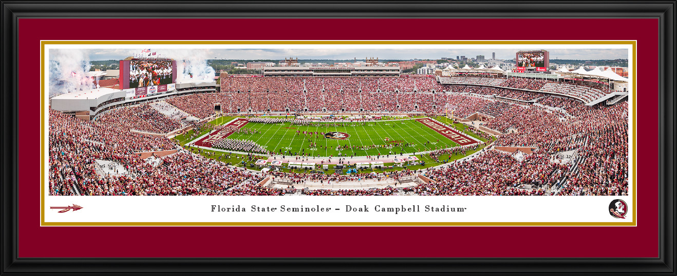 Florida State Seminoles Football Panoramic Picture - Doak S. Campbell Stadium Fan Cave Decor