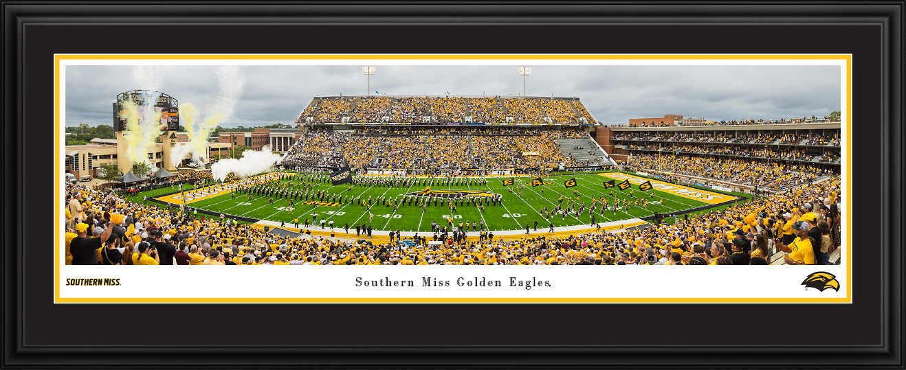 Southern Miss Golden Eagles Football Panoramic Picture - M.M. Roberts Stadium Fan Cave Decor
