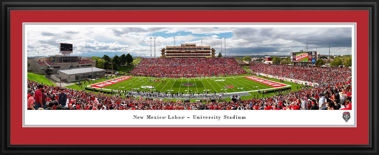 New Mexico Lobos Football Panoramic Picture - University Stadium Fan Cave Decor