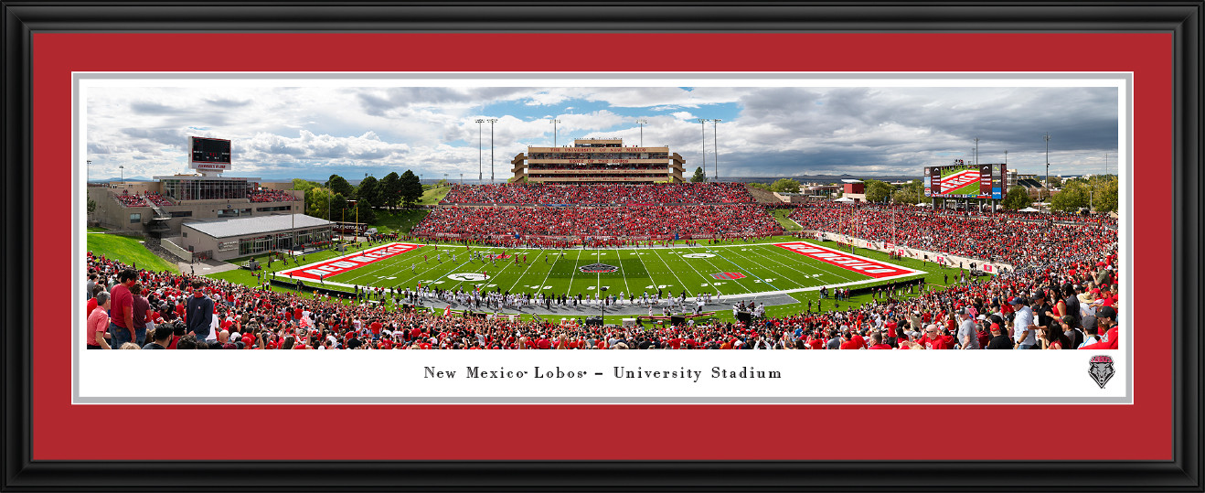 New Mexico Lobos Football Panoramic Picture - University Stadium Fan Cave Decor