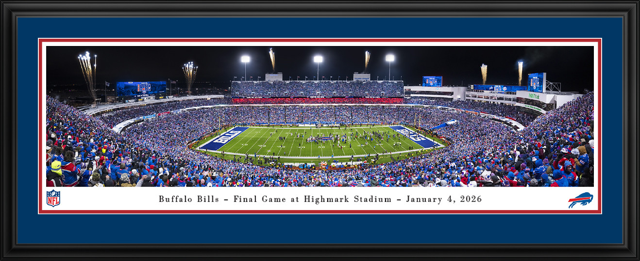 Buffalo Bills Panoramic Picture - Final Game at Highmark Stadium Fan Cave Decor