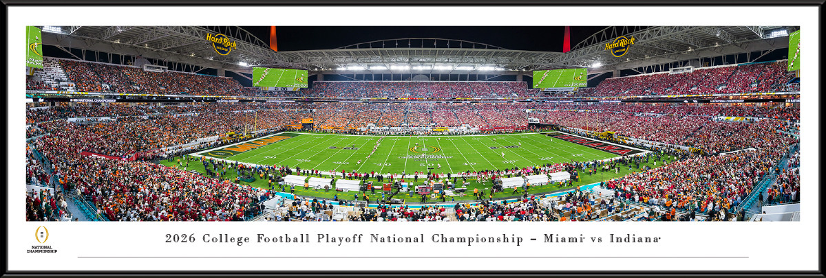 2025-2026 Season College Football Playoff National Championship Kickoff Panoramic Picture - Miami Hurricanes vs. Indiana Hoosiers