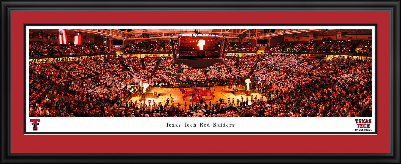 Texas Tech Red Raiders Basketball Panoramic Picture - United Supermarkets Arena Fan Cave Decor
