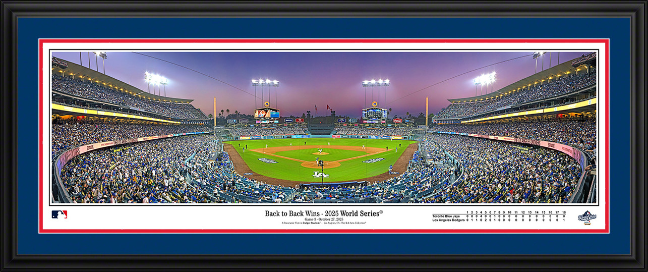2025 World Series Back to Back Wins Panoramic Picture - Los Angeles Dodgers MLB Wall Decor