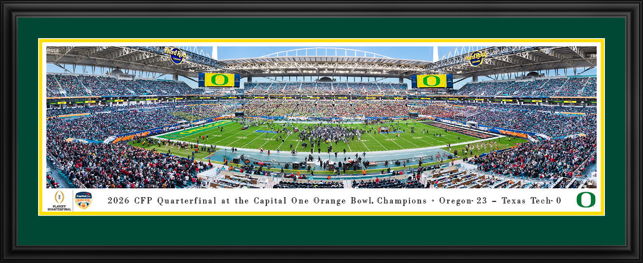 2026 Orange Bowl Champions Panoramic Picture - Oregon Ducks Fan Cave Decor