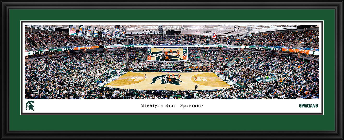 Michigan State Spartans Basketball Panoramic Picture - Breslin Center Fan Cave Decor