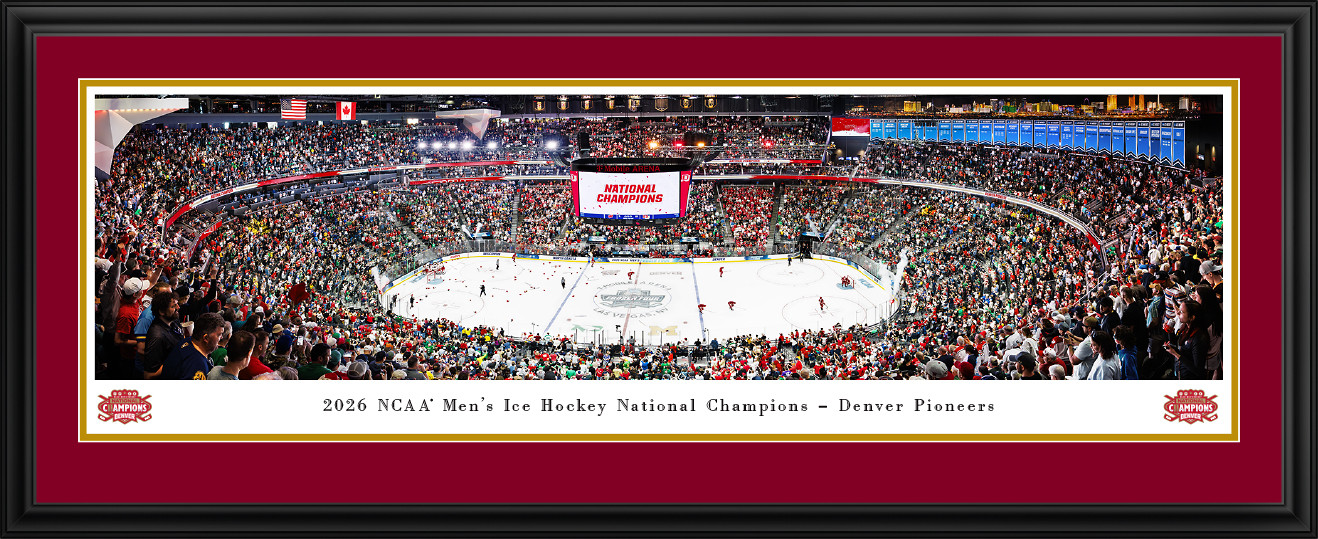 2026 NCAA Hockey National Champions Panoramic Picture - Fan Cave Decor