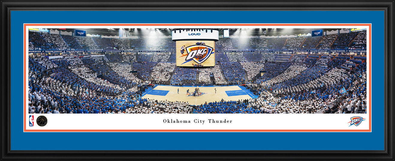 Oklahoma City Thunder Panoramic Picture - NBA Fan Cave Decor