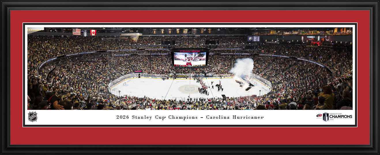 2026 NHL Stanley Cup Champions Panoramic Picture - Carolina Hurricanes Fan Cave Decor