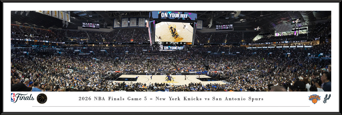 2026 NBA Championship Panoramic Picture - New York Knicks vs. San Antonio Spurs