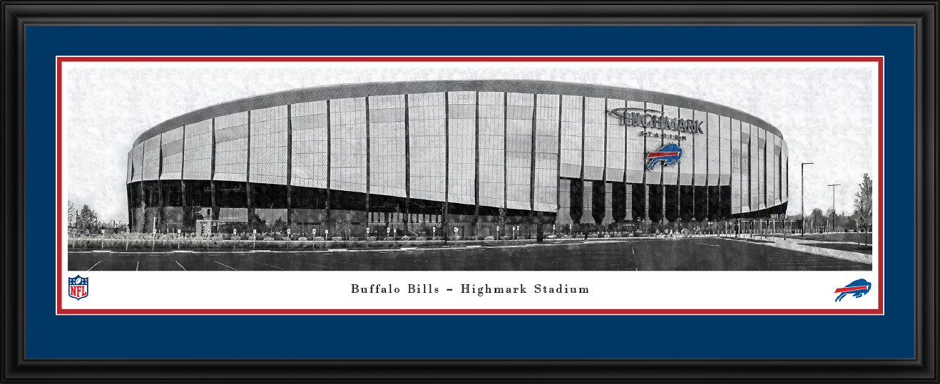 Highmark Stadium Wall Art - Buffalo Bills Line Art Decor