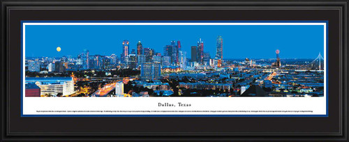 Dallas, Texas City Skyline Panoramic Picture - Twilight