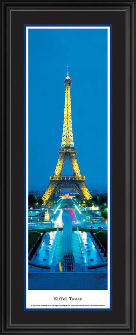 Eiffel Tower Panoramic Picture - Twilight - Vertical Panorama