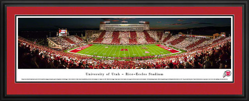 Utah Utes Football Panoramic Print - Rice-Eccles Stadium Stripe Game