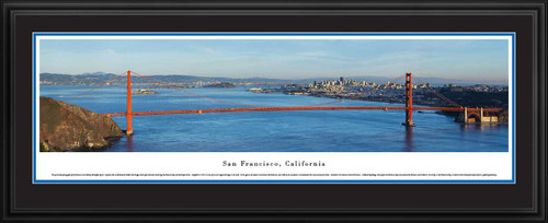 San Francisco, California City Skyline Panoramic Picture - Golden Gate Bridge