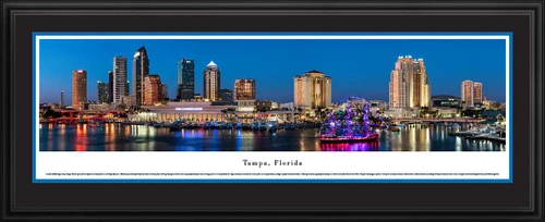 Tampa, Florida Panoramic City Skyline Print - Twilight Scenic Wall Decor