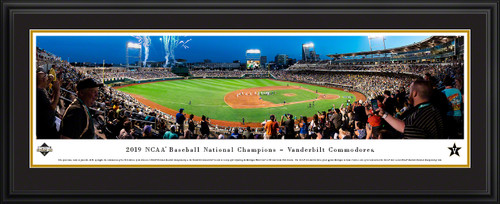 2019 College World Series Baseball Poster - Vanderbilt Celebration Panorama