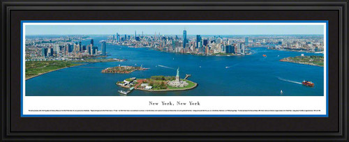 New York City Skyline Panoramic Wall Decor - Lower Manhattan, Liberty & Ellis Islands