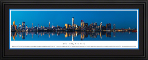 New York City Panoramic City Skyline Wall Decor - Lower Manhattan at Twilight